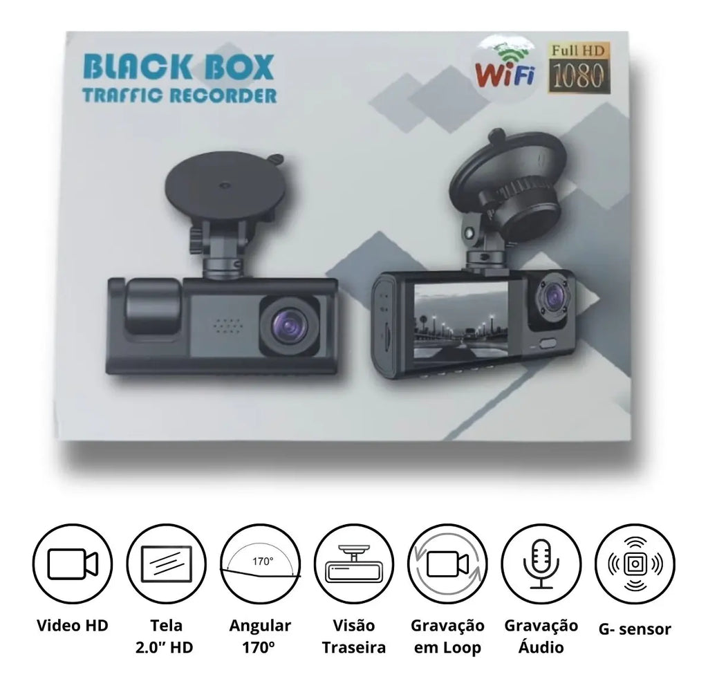 Câmera Veicular Automotiva 3 Em 1 Full Hd