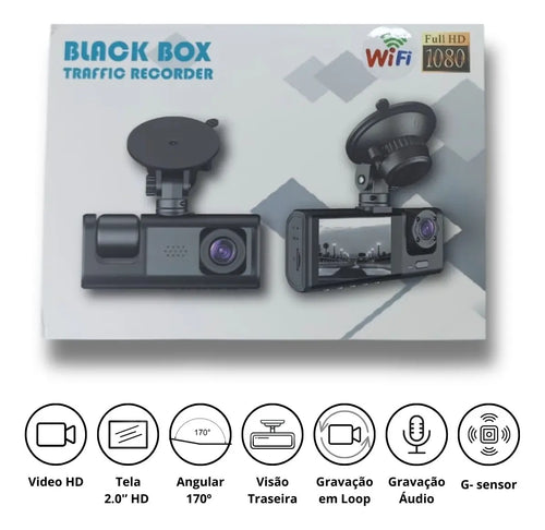 Câmera Veicular Automotiva 3 Em 1 Full Hd